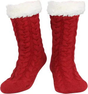DRASEX Men‘s Fuzzy Slipper Socks Winter Cozy Fluffy Cabin Warm Soft Fleece Lining Thick Comfy Knit Non Slip Christmas Home Socks