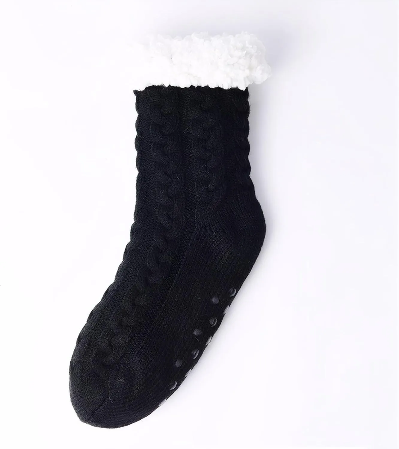 DRASEX Men‘s Fuzzy Slipper Socks Winter Cozy Fluffy Cabin Warm Soft Fleece Lining Thick Comfy Knit Non Slip Christmas Home Socks