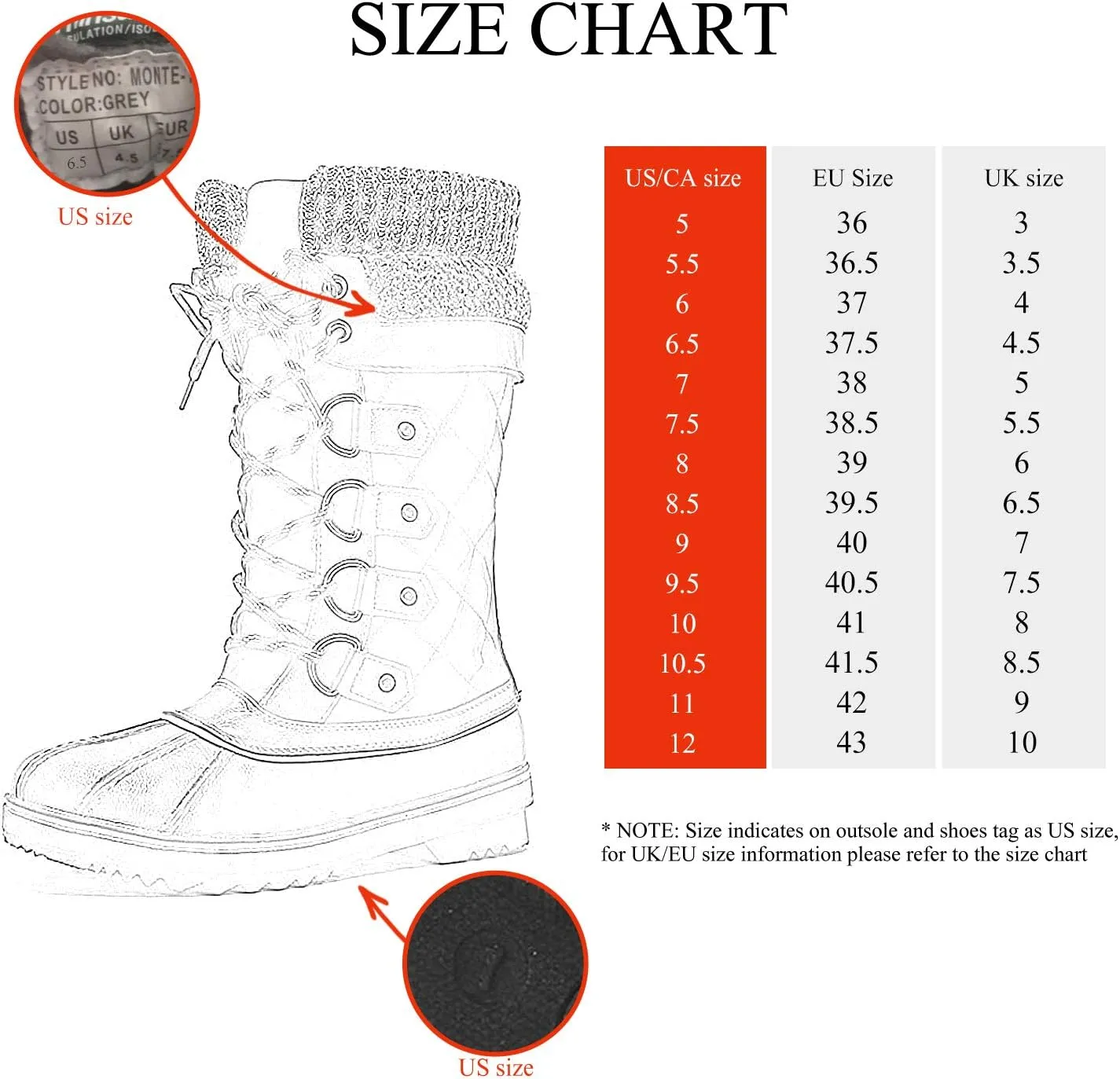 DREAM PAIRS Women's Mid-Calf Waterproof Winter Snow Boots MONTE_02