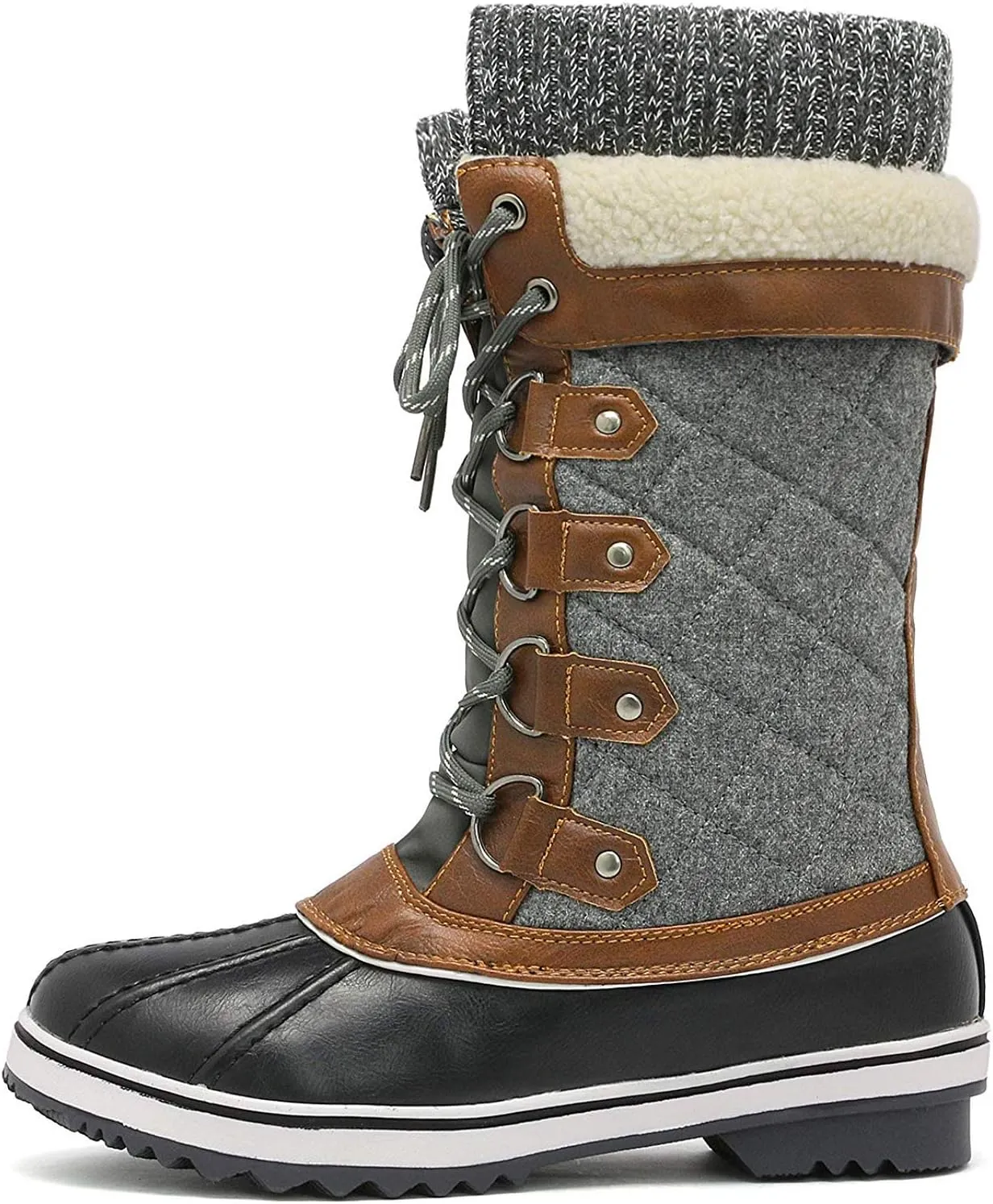 DREAM PAIRS Women's Mid-Calf Waterproof Winter Snow Boots MONTE_02
