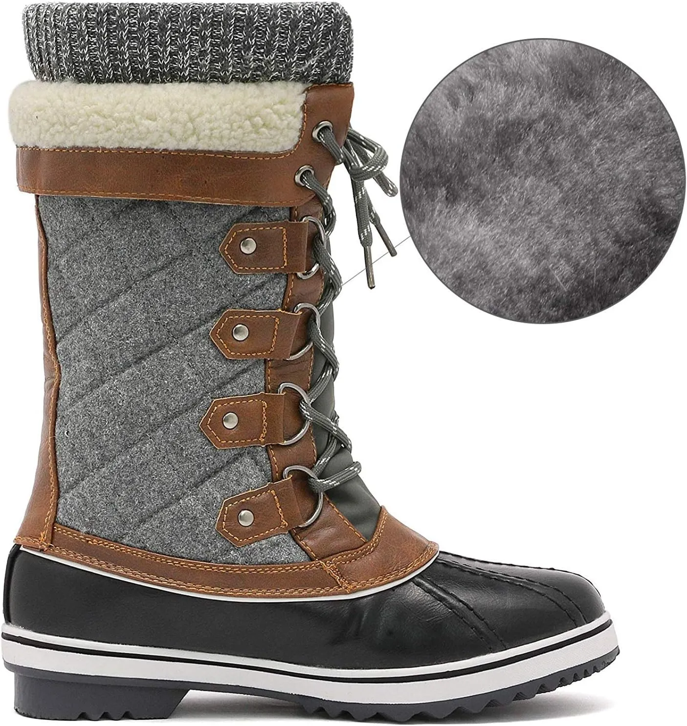 DREAM PAIRS Women's Mid-Calf Waterproof Winter Snow Boots MONTE_02
