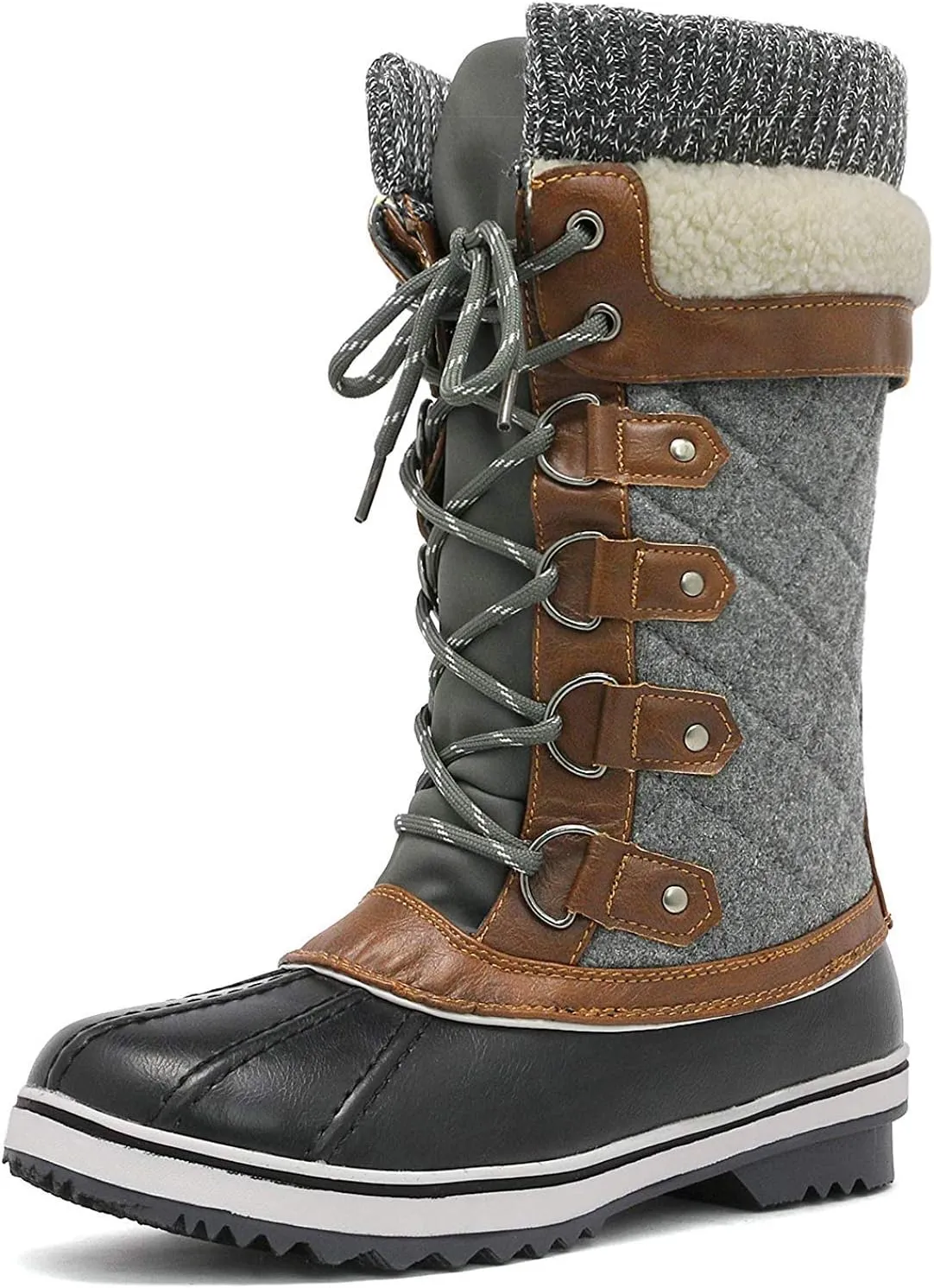 DREAM PAIRS Women's Mid-Calf Waterproof Winter Snow Boots MONTE_02