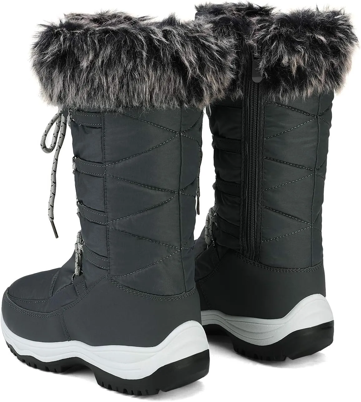 DREAM PAIRS Women's Warm Faux Fur Lined Mid-Calf Winter Snow Boots