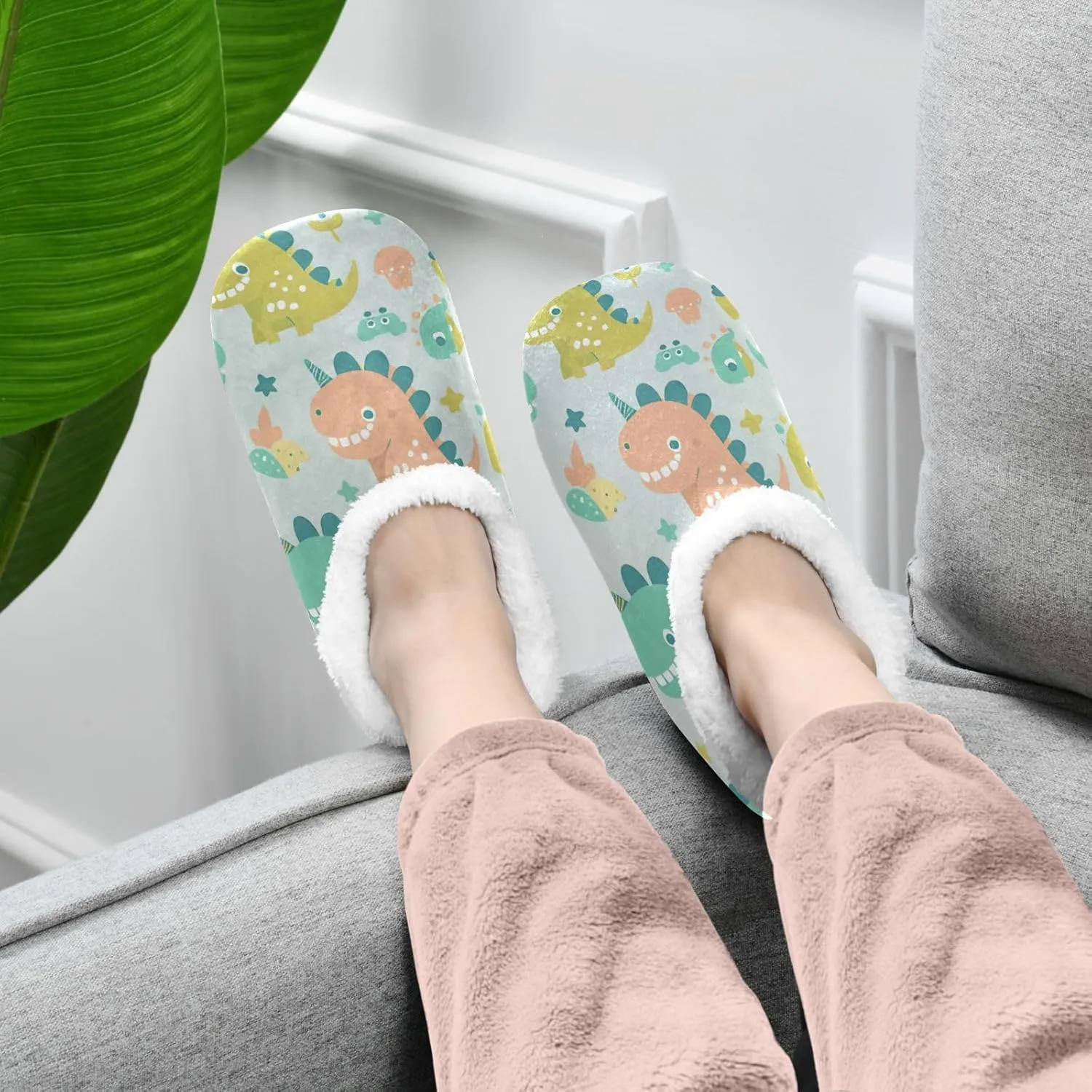 Dussdil Home Winter Slippers Spa Travel House Slipper Soft Memory Foam Slipper Non Slip for Hotel Bedroom Shoes Slippers
