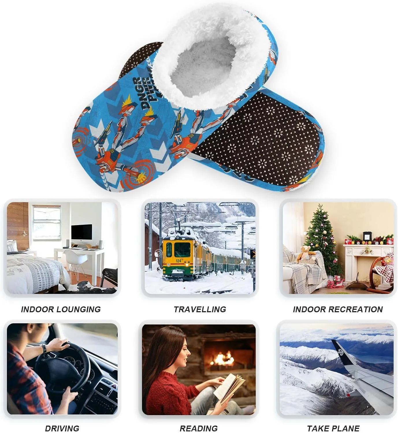 Dussdil Home Winter Slippers Spa Travel House Slipper Soft Memory Foam Slipper Non Slip for Hotel Bedroom Shoes Slippers