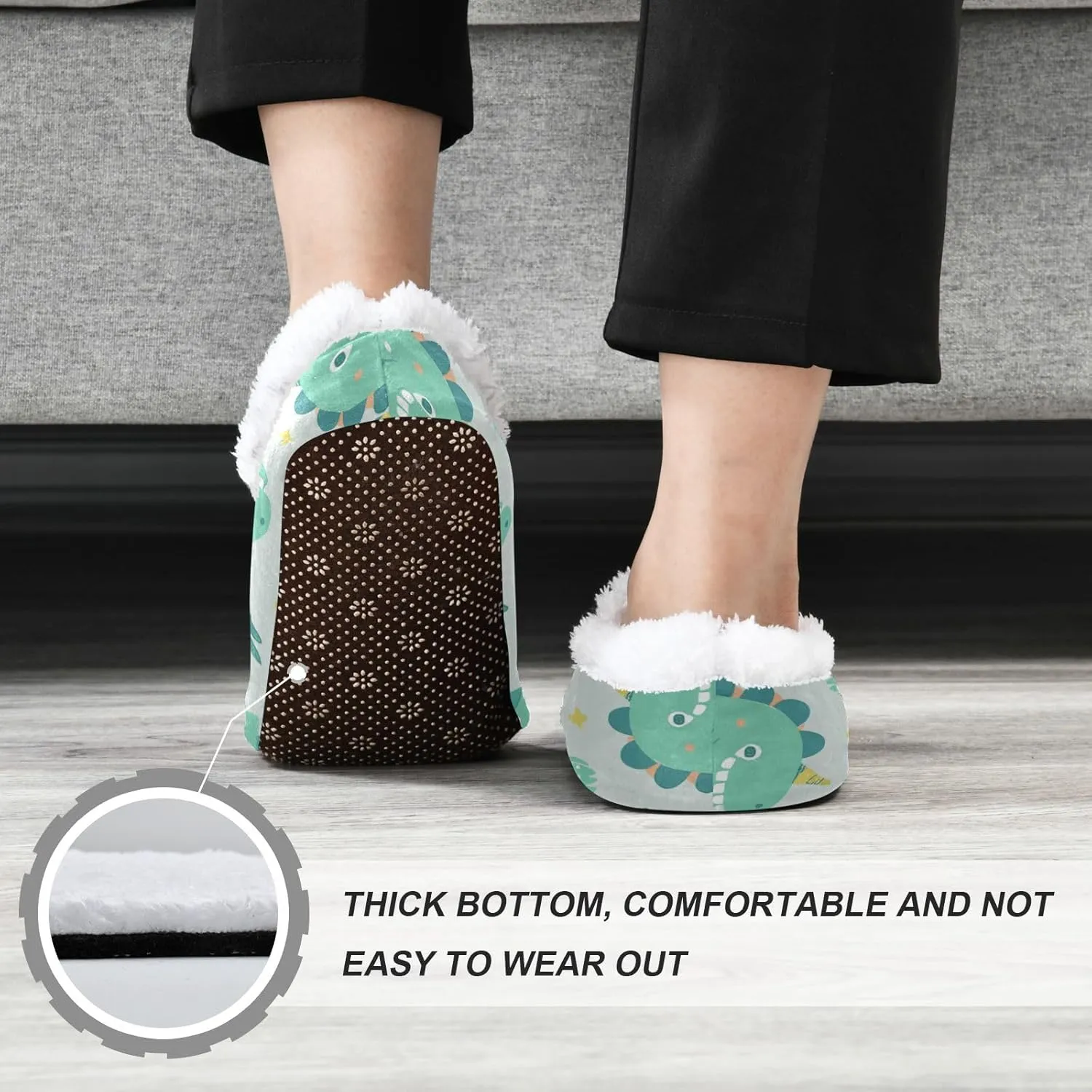 Dussdil Home Winter Slippers Spa Travel House Slipper Soft Memory Foam Slipper Non Slip for Hotel Bedroom Shoes Slippers