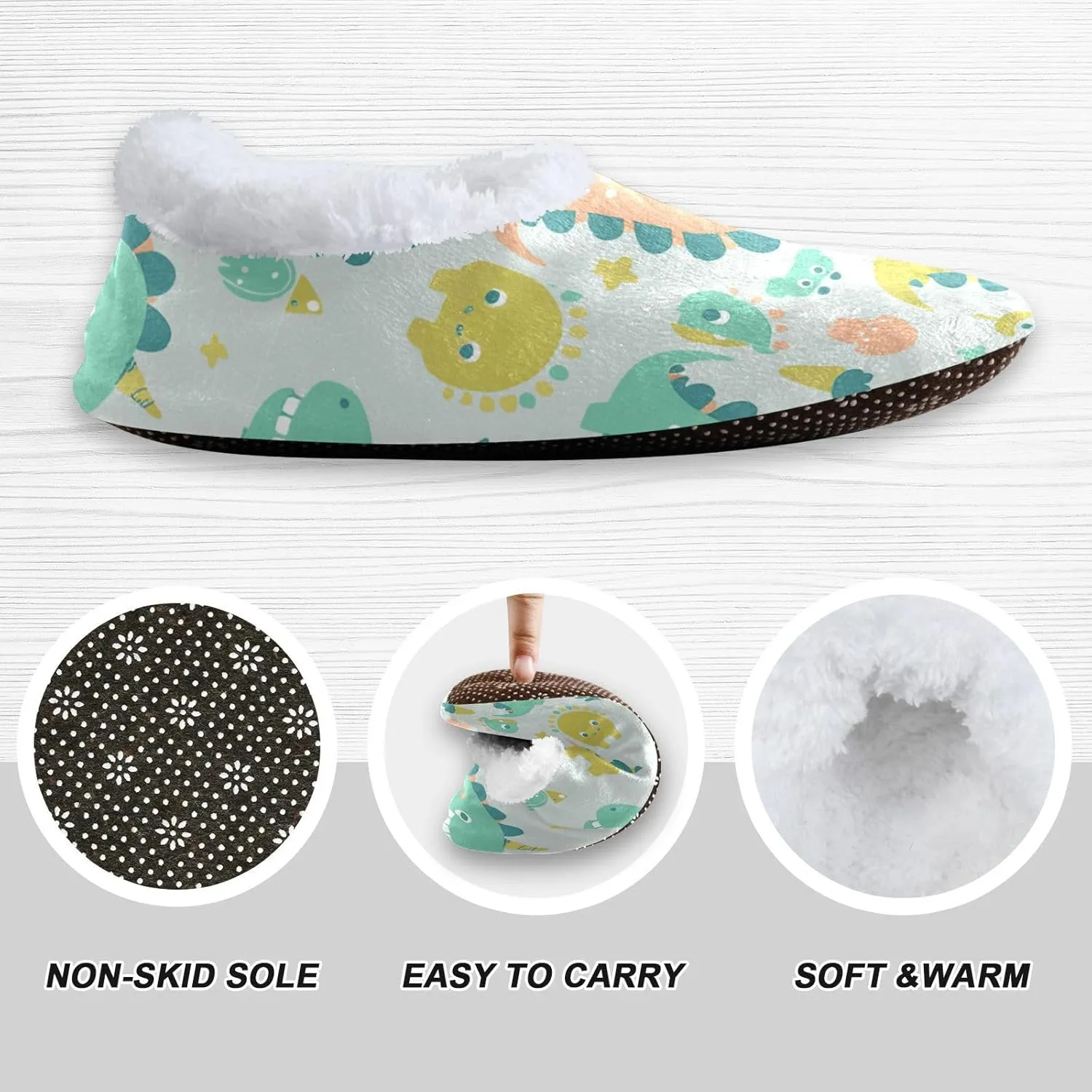 Dussdil Home Winter Slippers Spa Travel House Slipper Soft Memory Foam Slipper Non Slip for Hotel Bedroom Shoes Slippers
