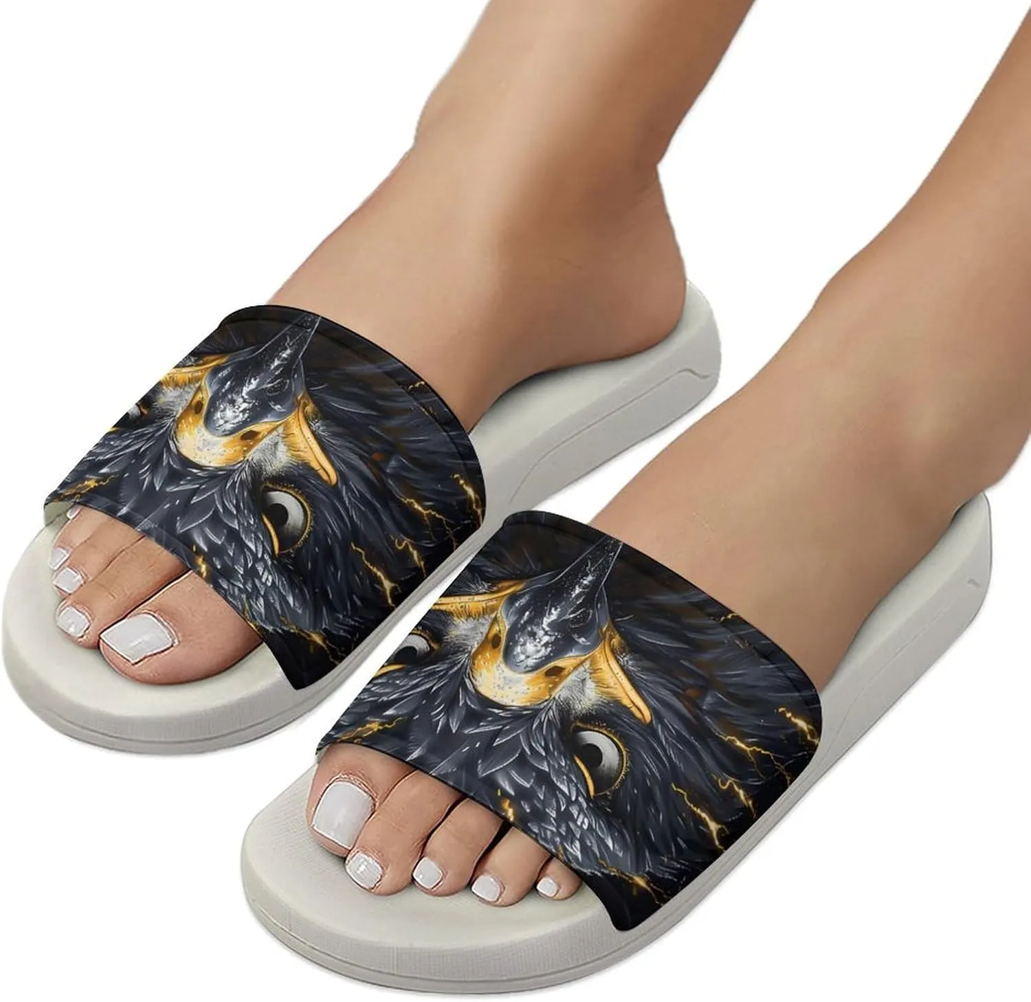 Eagle Thunder Home Slipper PVC Shower Slipper Non-Slip Open Toe Slipper Soft Sole Pool Sandals for Men Women