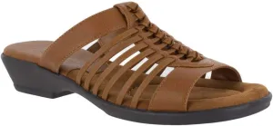 Easy Street Womens Nola Faux Leather Slip On Slide Sandals