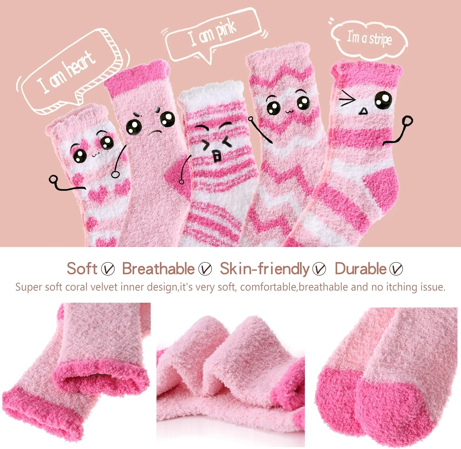 EBMORE Womens Fuzzy Socks Slipper Soft Cabin Plush Warm Fluffy Winter Sleep Cozy Adult Socks