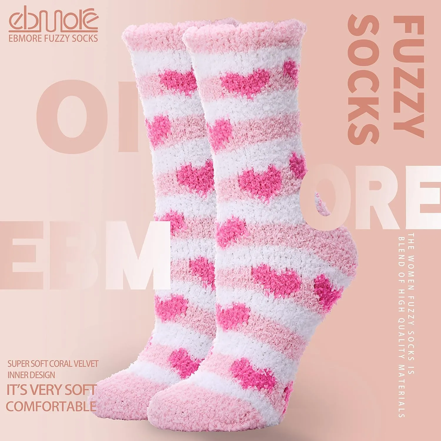 EBMORE Womens Fuzzy Socks Slipper Soft Cabin Plush Warm Fluffy Winter Sleep Cozy Adult Socks