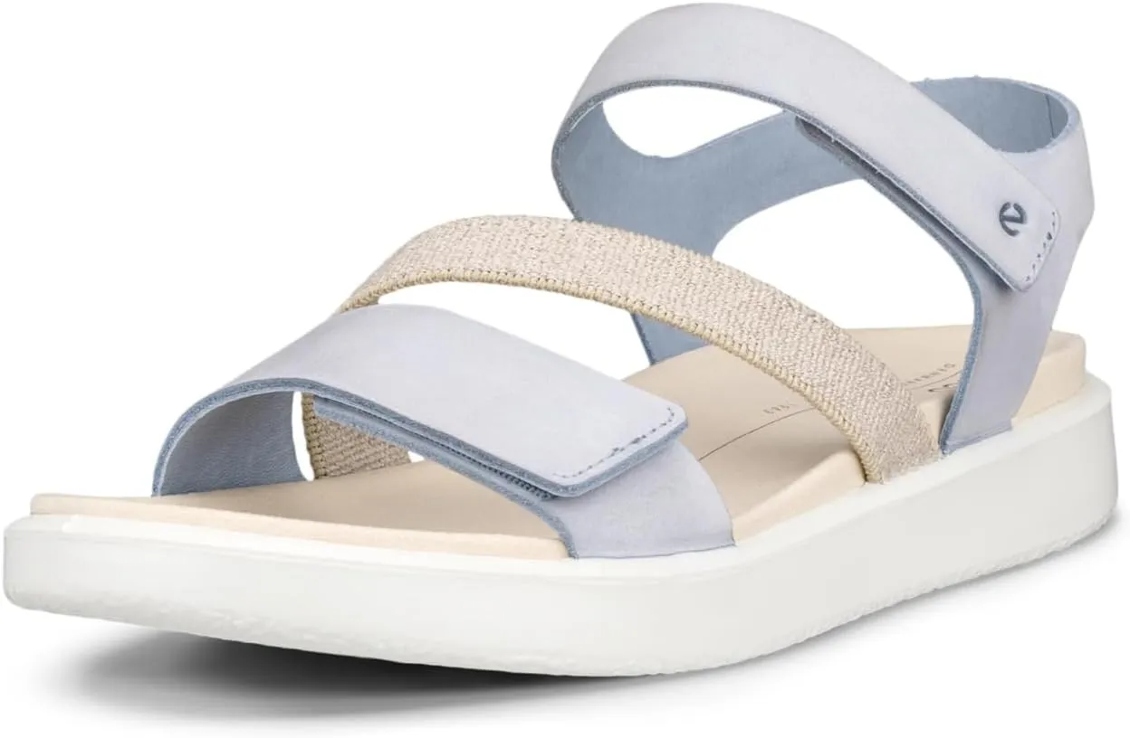 ECCO Women's Flowt 2 Band Sandal, Dusty Blue Nubuck, 11-11.5