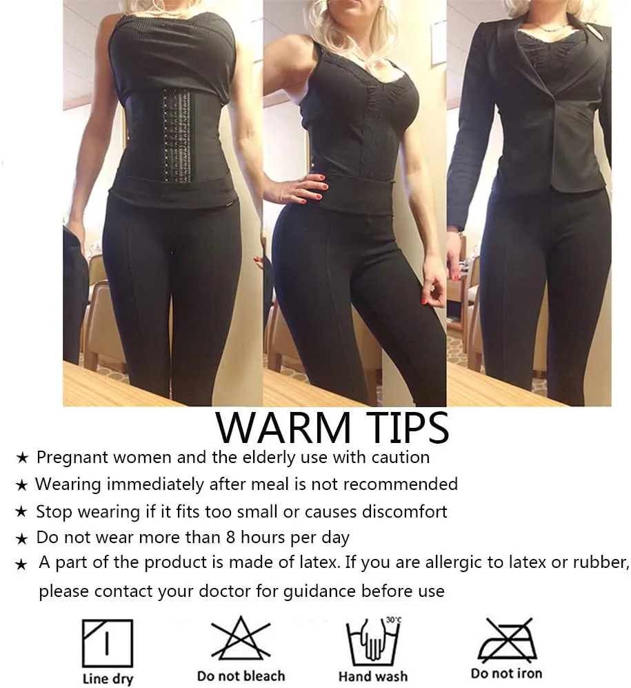 ECOWALSON Waist Trainer for Women Corset Cincher Body Shaper Girdle Trimmer with Steel Bones Extender