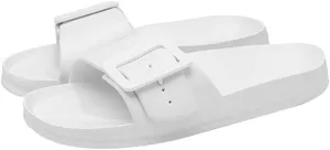 Epsion Women's Comfort Sandal Adjustable Buckle Flat Slipper Outdoor Slides with Arch Support Summer Beach Home Casual Sandles