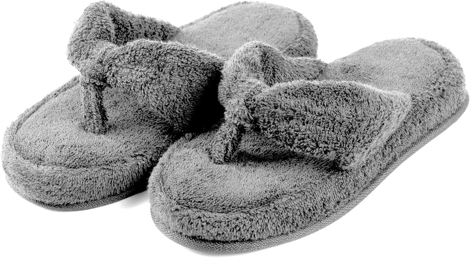 EuropeanSoftest Women's Cozy Memory Foam Soft Premium 100% Terry Cotton Cloth SPA Thong Flip Flops House Indoor Slippers