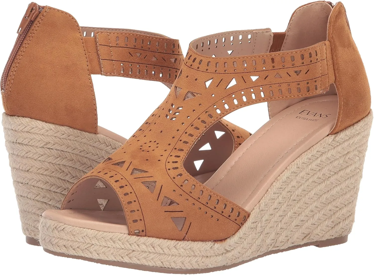 EVANS Women's Sandal Wedge Honey