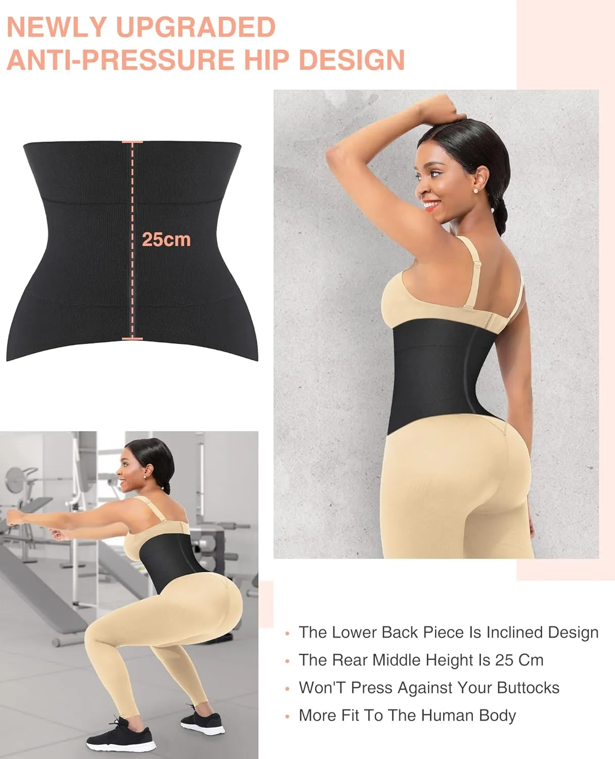 FeelinGirl Waist Trainer for Women Lower Belly Fat Underbust Latex Segmented Corset Sport Girdle Hourglass Body Shaper