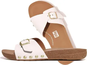 FitFlop Women's Iqushion Adjustable Buckle Leather Slides Wedge Sandal