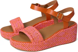 FitFlop Women's Platfforms Woven Wedge Ankle-Strap Sandals