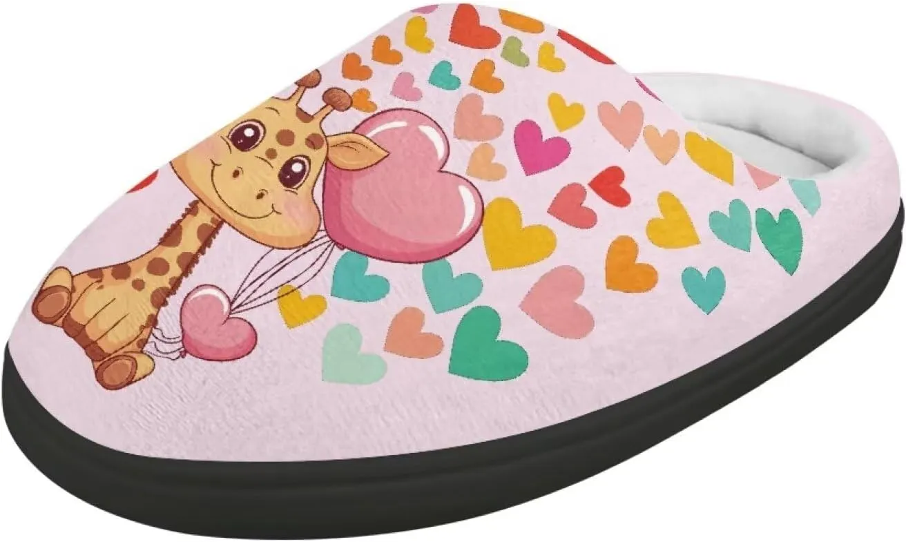 Flannel Slippers for Kids, Closed Toe Fluffy Slippers for Winter, Comfy Soft Home Slippers for Walking