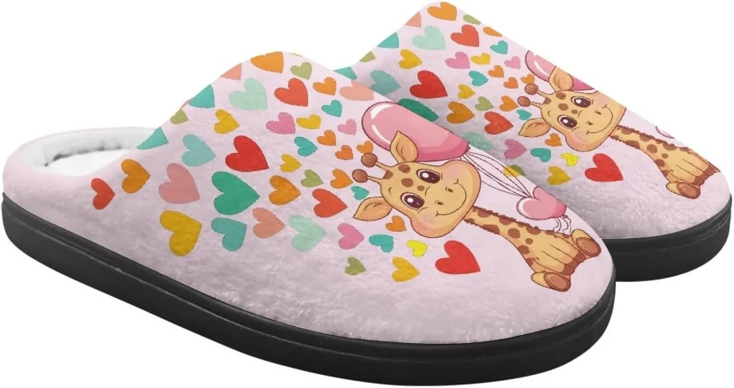Flannel Slippers for Kids, Closed Toe Fluffy Slippers for Winter, Comfy Soft Home Slippers for Walking