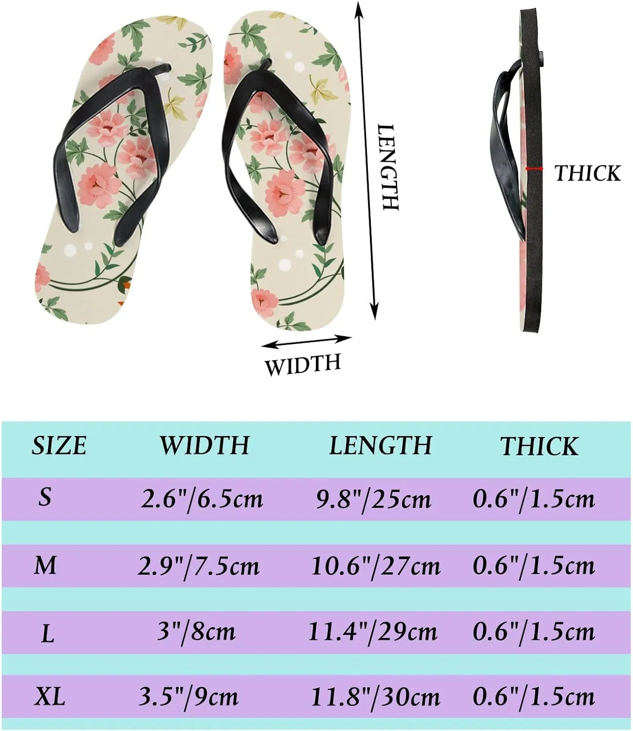 Flip Flops Floral Flowers Leaves Green Orange Yellow Slide Sandals Summer Beach Slippers Thong Sandal Casual Yoga Mat Flat Slides for Women Men