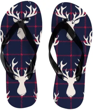 Flip Flops for Women Girls White Silhouettes Deer Head Summer Casual Thong Slippers Slide Flat Sandals for Beach