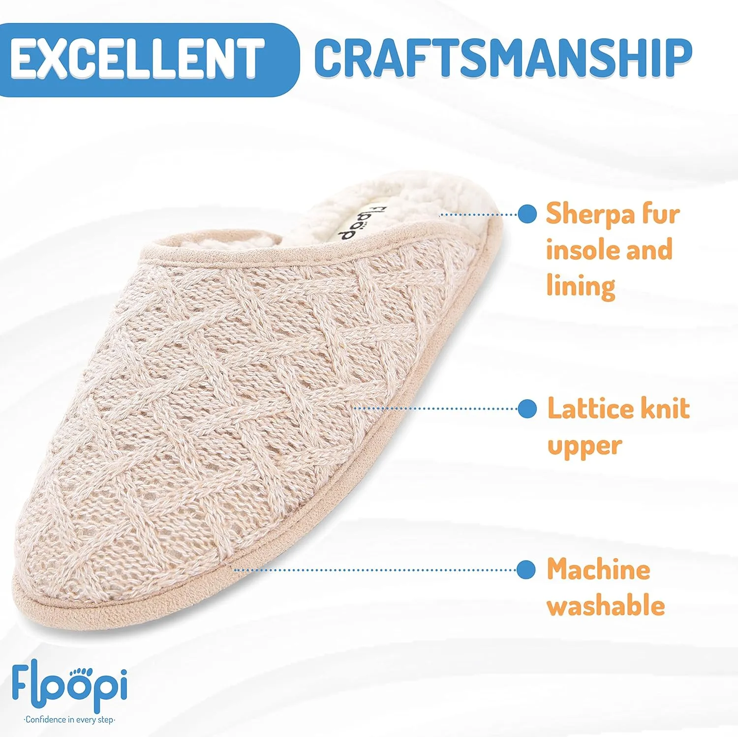 Floopi Slippers for Women Kelly Indoor Outdoor Plaid Faux Sherpa Fur Lined Scuff Slipper W/Memory Foam