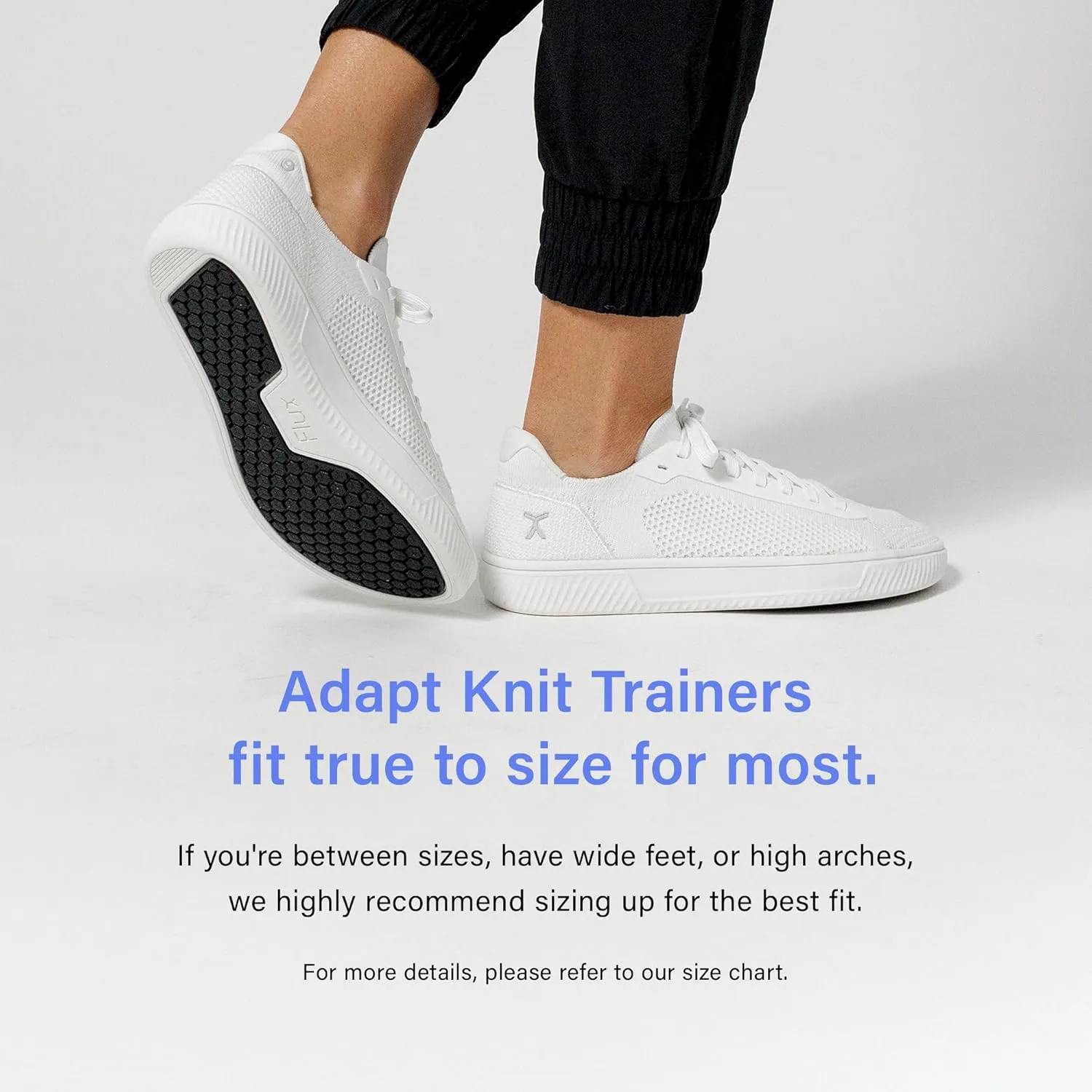 FLUX FOOTWEAR Adapt Knit Trainer – Wide Toe Box Shoe with Earth-Link Grounding, Zero-Drop Sole, Breathable Knit Upper & Machine Washable – Perfect for Daily Wear & Light Training