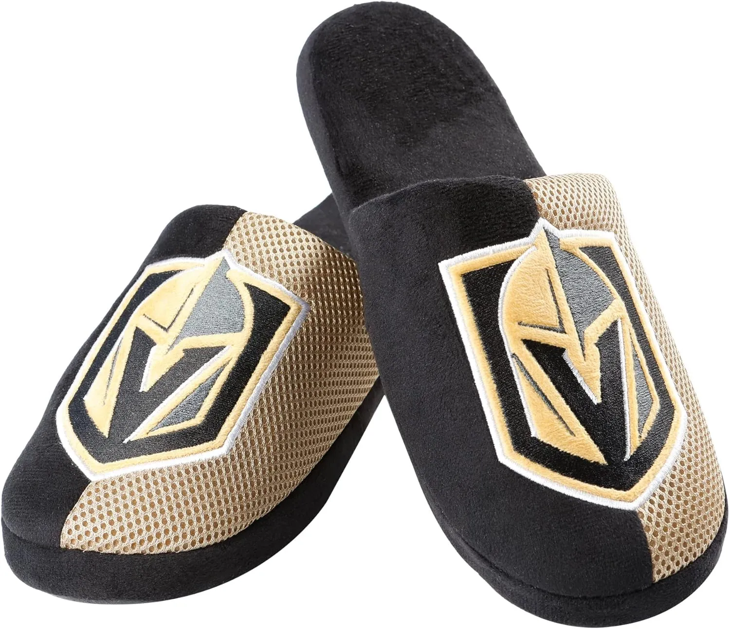 FOCO Vegas Golden Knights NHL Mens Team Logo Staycation Slipper - L
