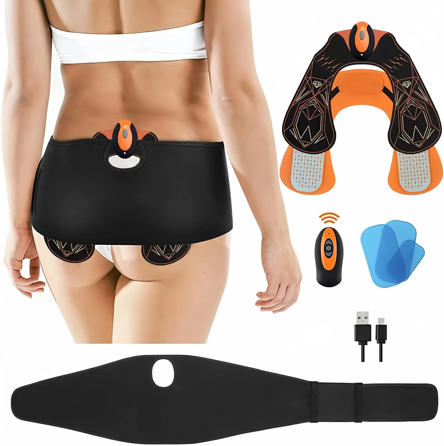 FOPIE HIPS Trainer, ABS Stimulator Electronic Muscle Toner, Smart Wearable Butt Lifting Machine, Body Beauty Intelligent Wireless Fitness Apparatus for Men Women