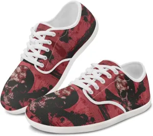 Forchrinse Blue Galaxy Cat Print Women’s Barefoot Shoes Wide Toe Barefoot Cross Trainer Zero Drop Lace Up Walking Running Trail Sneakers