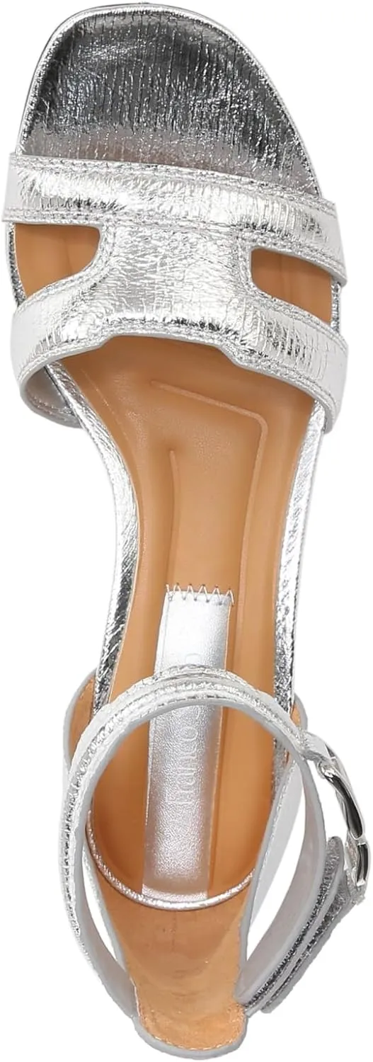 Franco Sarto Women's Nora Ankle Strap Low Block Heel Sandal Heeled