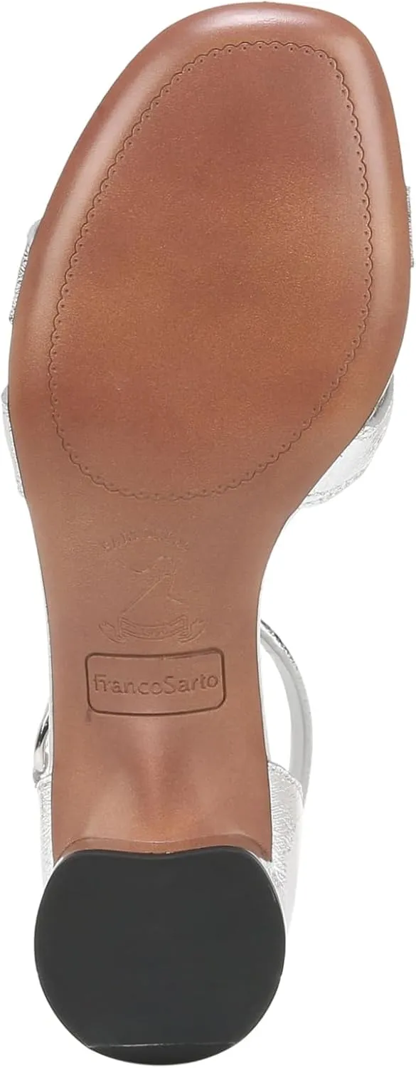 Franco Sarto Women's Nora Ankle Strap Low Block Heel Sandal Heeled