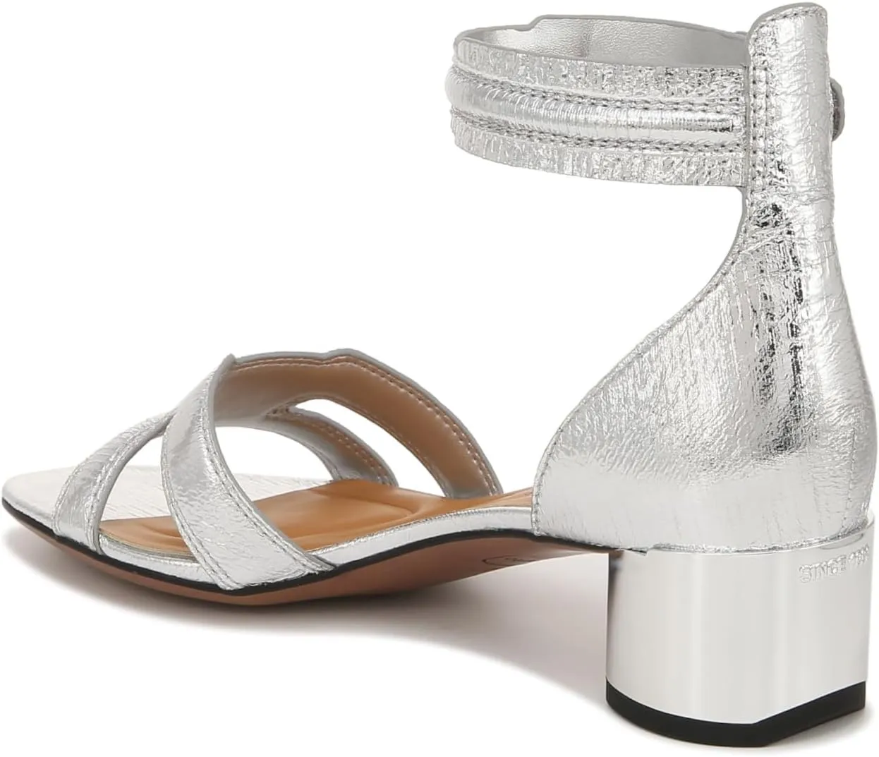 Franco Sarto Women's Nora Ankle Strap Low Block Heel Sandal Heeled
