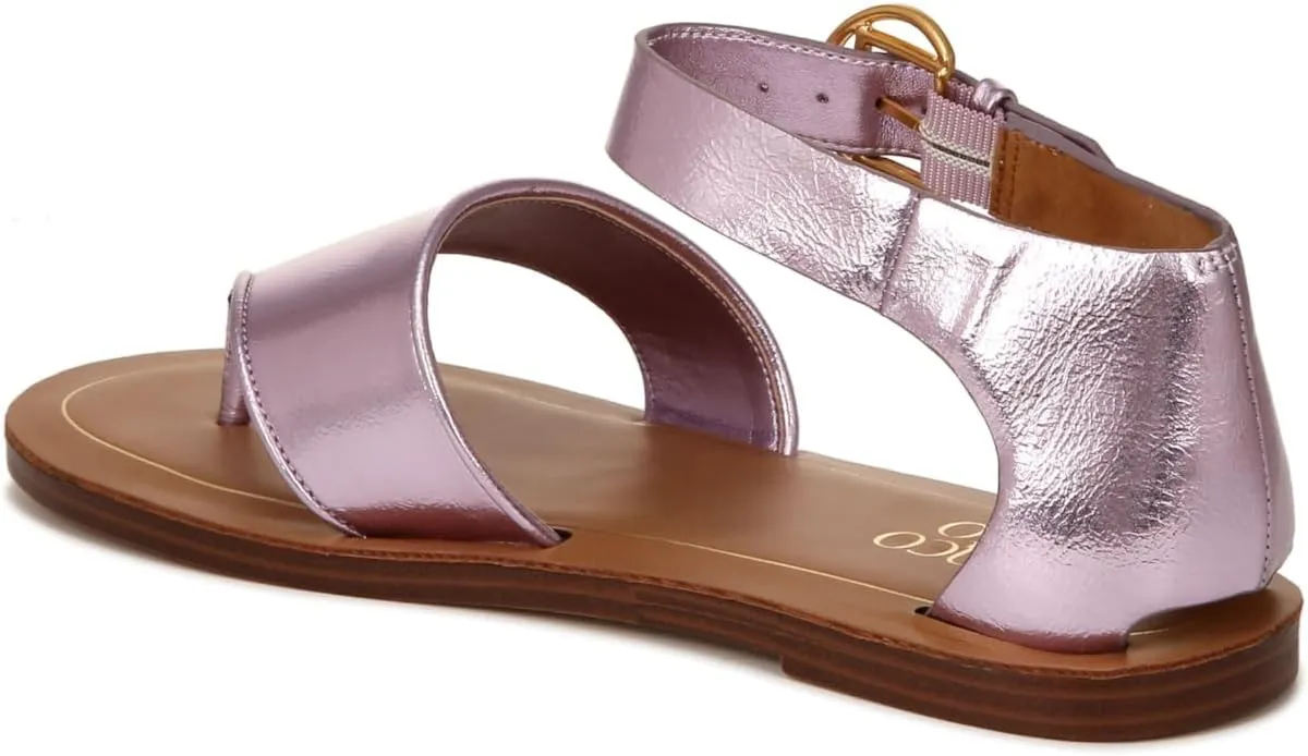 Franco Sarto Women's Ruth Ankle Strap Thong Flat Sandal