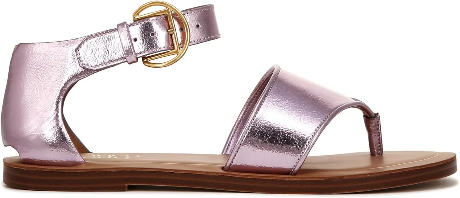 Franco Sarto Women's Ruth Ankle Strap Thong Flat Sandal