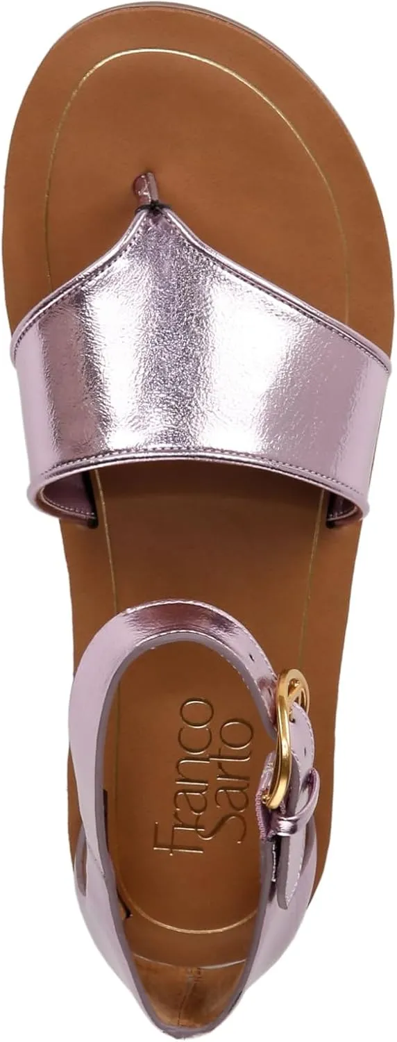 Franco Sarto Women's Ruth Ankle Strap Thong Flat Sandal