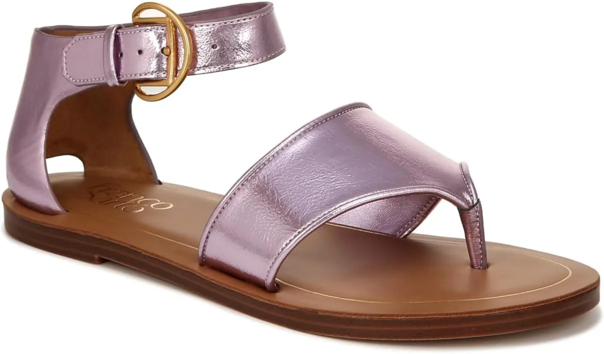 Franco Sarto Women's Ruth Ankle Strap Thong Flat Sandal