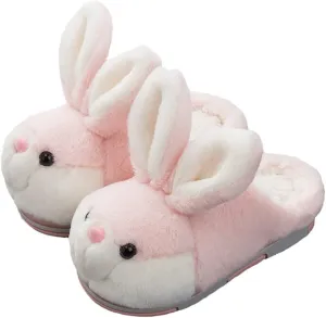 Fuzzy Bunny Slippers for Girls Warm Winter Slippers Women Home Slippers Plush Animal Slippers Pink Slippers