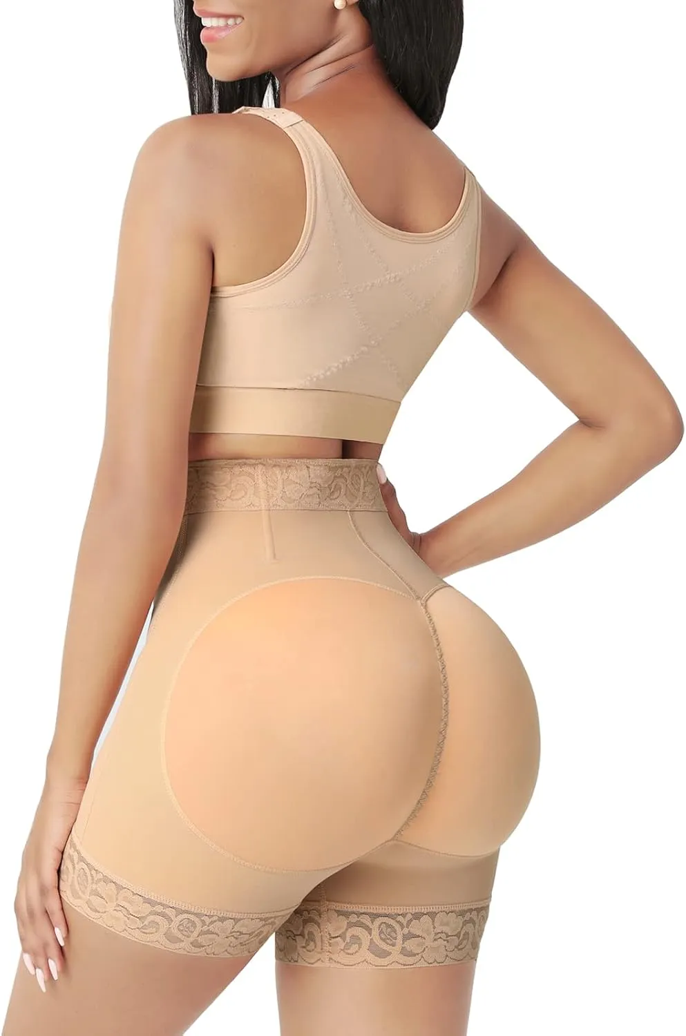 Generic Women Body Shaper Butt Lifter Hip High Waist Waist Trainer Tummy Control Panties Shorts Shapewear