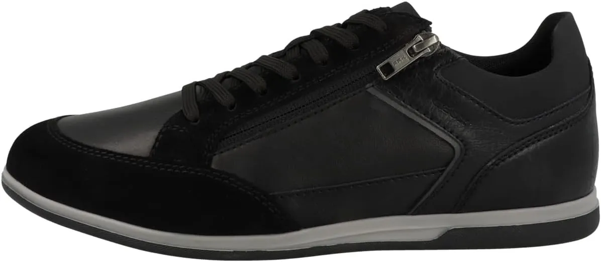 Geox Men's Suede and Waxed Leather Low Top Trainer