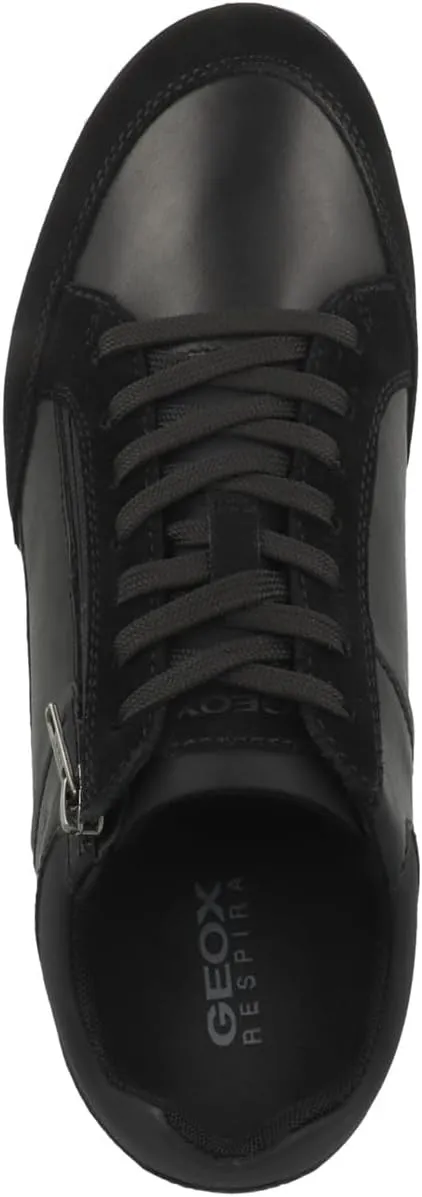 Geox Men's Suede and Waxed Leather Low Top Trainer
