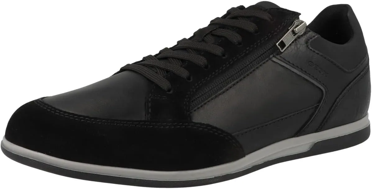 Geox Men's Suede and Waxed Leather Low Top Trainer