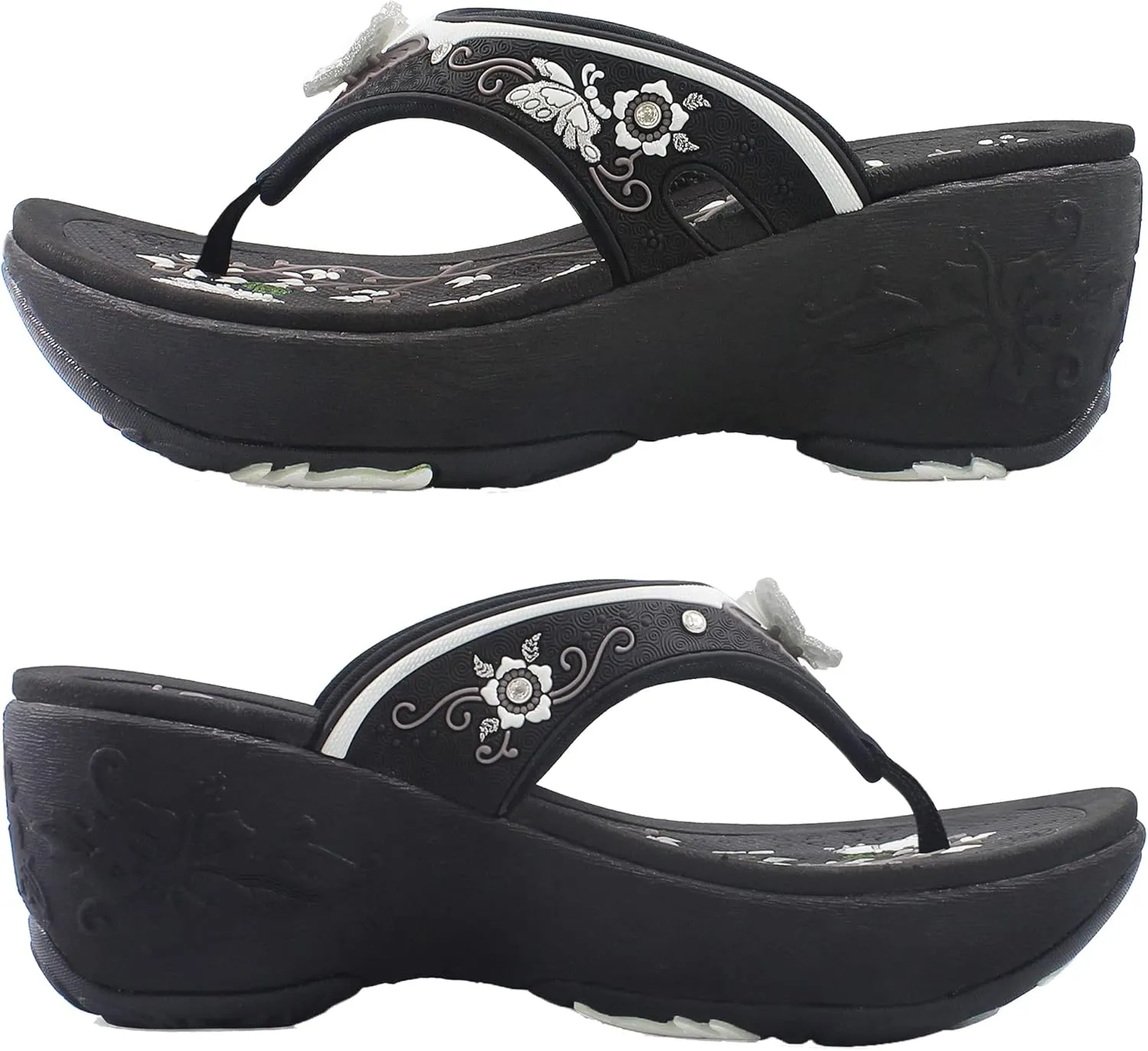 Gold Pigeon Shoes Comfortable Wedge Sandals, Women's Platform Sandals Casual Summer Beach, Heeled Wedges 2.75"