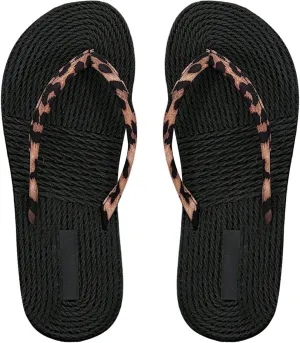GORGLITTER Women's Leopard Thong Sandals Cheetah Flip Flops Comfortable Foam Summer Beach Slides Slipper