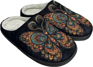 Gothic Skull Unisex Adults Comfortable Spa House Slippers Tiger Comfort Fuzzy Shoes Winter Indoor Slipper