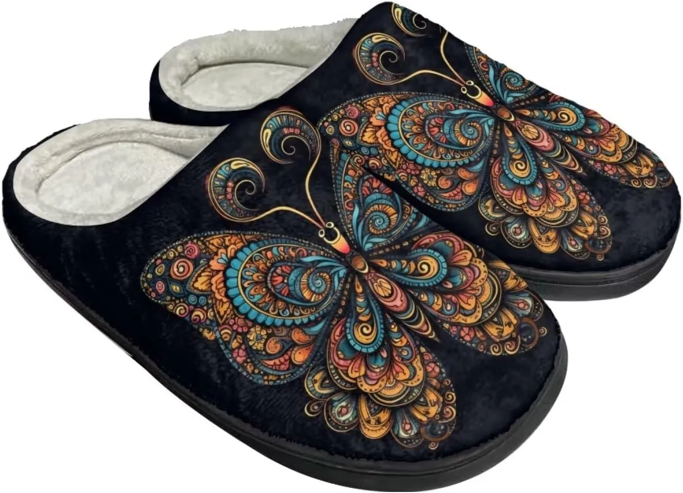 Gothic Skull Unisex Adults Comfortable Spa House Slippers Tiger Comfort Fuzzy Shoes Winter Indoor Slipper