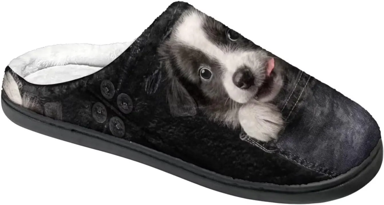 Gothic Skull Unisex Adults Comfortable Spa House Slippers Tiger Comfort Fuzzy Shoes Winter Indoor Slipper