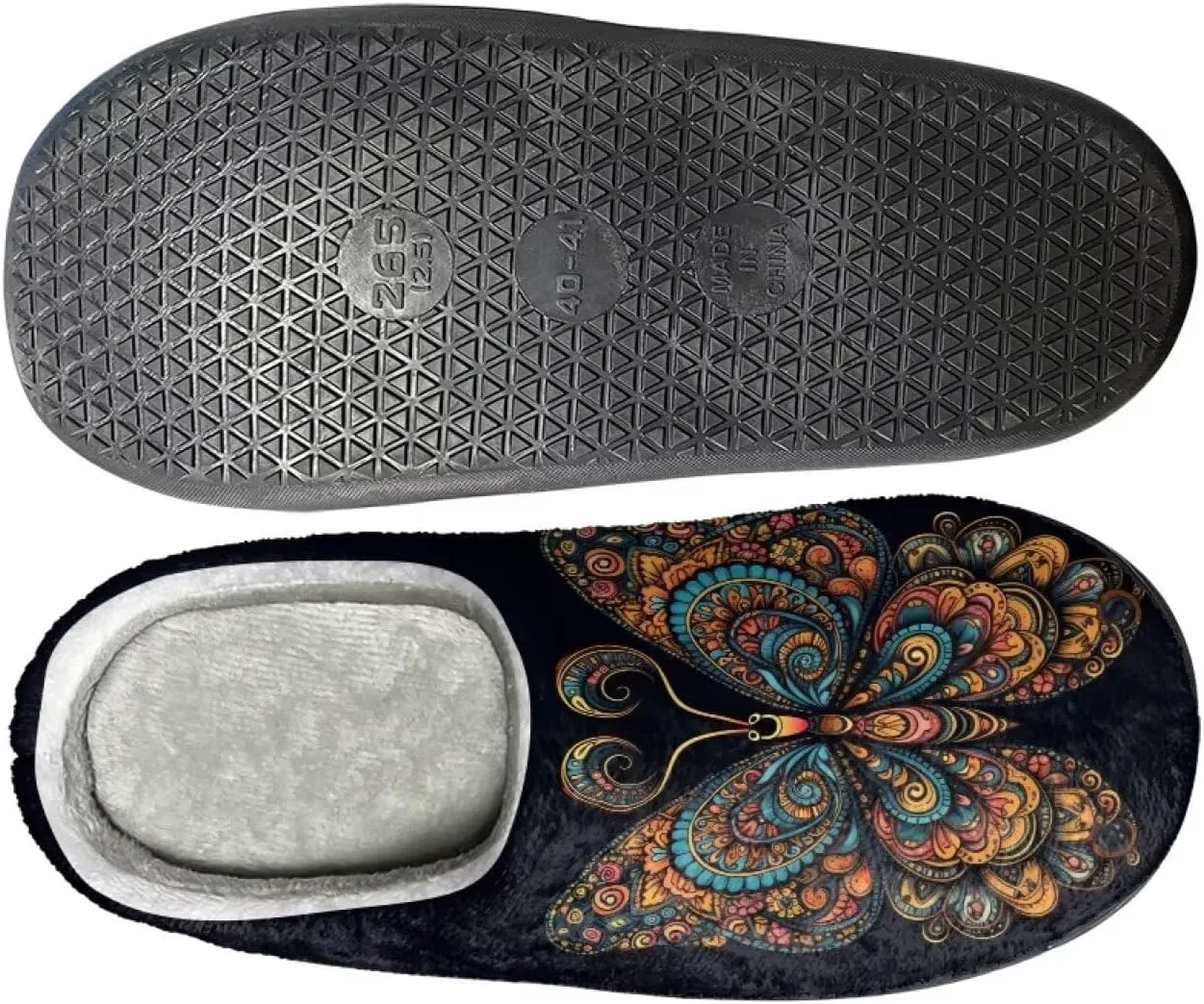 Gothic Skull Unisex Adults Comfortable Spa House Slippers Tiger Comfort Fuzzy Shoes Winter Indoor Slipper